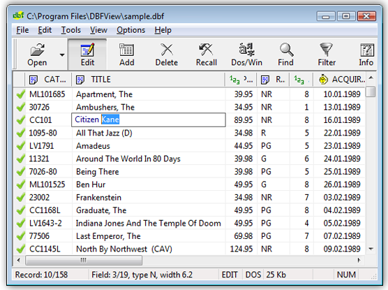 DBF File  Viewer 1.0 full