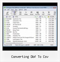 Free Foxpro Dbf Reader converting dbf to csv
