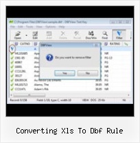 Dbf File Commands converting xls to dbf rule