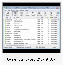 Dbf Files Editor convertir excel 2007 a dbf