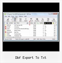 Dbf Into Xls Conversion dbf export to txt