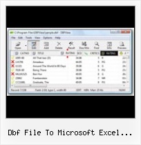Dbf Foxpro View dbf file to microsoft excel converter