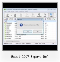 Xls Dbf Converter excel 2007 export dbf