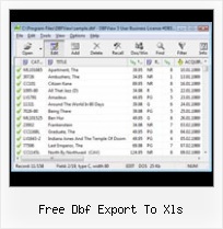 Excel 2007 Dbf File Save free dbf export to xls