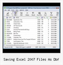 Csv2dbf Taringa saving excel 2007 files as dbf