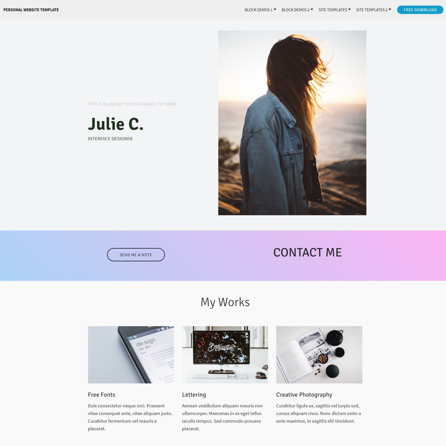 Free Bootstrap Personal Website Templates
