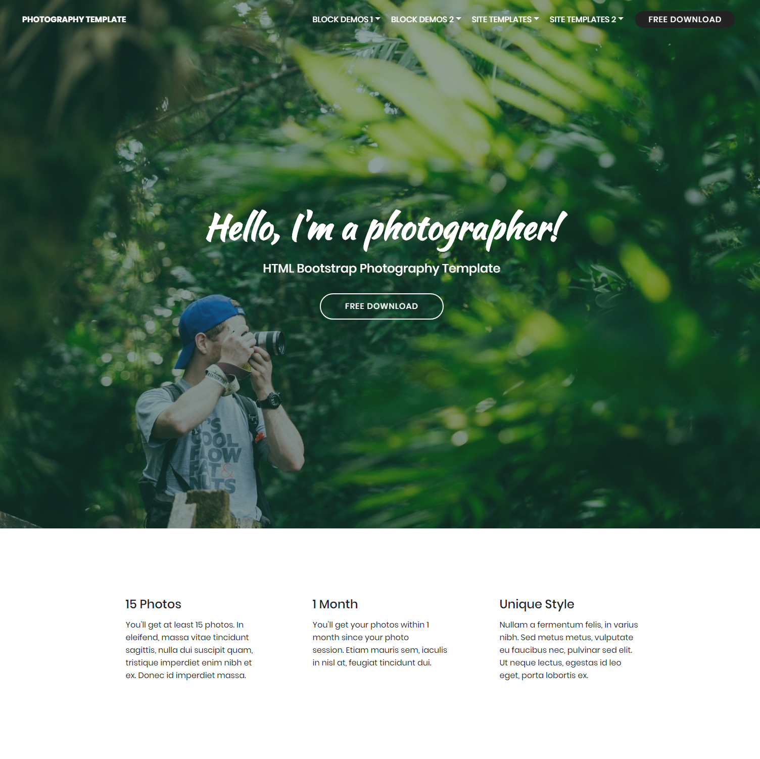 Responsive Bootstrap Photography Templates