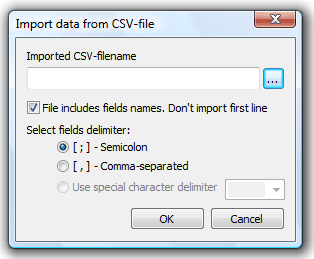  Import from CSV to DBF 