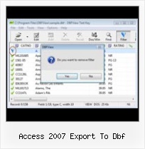 Visual Foxpro Viewer access 2007 export to dbf