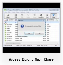 Open Dbf Excel access export nach dbase