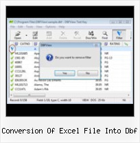 Dbk Format conversion of excel file into dbf
