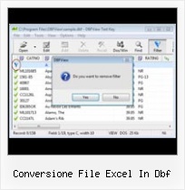Dbf File Csv conversione file excel in dbf
