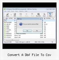 Javascript Information Dialog convert a dbf file to csv