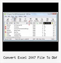 Dbf View Tools convert excel 2007 file to dbf