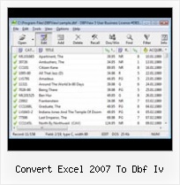 Filter Dbf Files convert excel 2007 to dbf iv