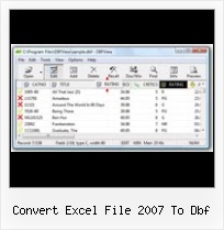 Conversion Dbf convert excel file 2007 to dbf