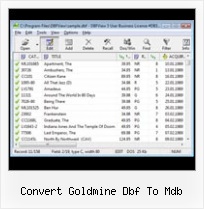 Software Dbf convert goldmine dbf to mdb