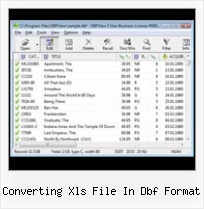 What Reads Dbf Files converting xls file in dbf format