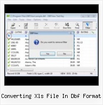 Free Dbf Export converting xls file in dbf format