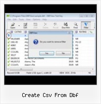 Dbf Convert To create csv from dbf