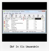 Edit Dbf File Format dbf in xls umwandeln