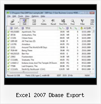 Save Xls File To Dbf excel 2007 dbase export