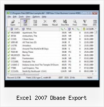 Conversion Dbf To Txt excel 2007 dbase export