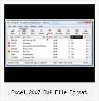 Excel2007 Save As Dbf excel 2007 dbf file format