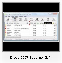 Foxpro To Mysql excel 2007 save as dbf4