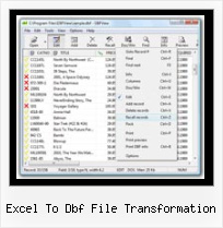 Dbf Vie excel to dbf file transformation