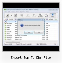 Dbf Edittor export bcm to dbf file