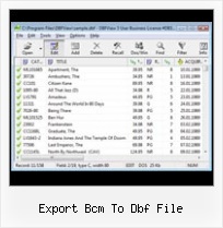 Excel 2007 A Dbf export bcm to dbf file