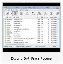 Excell Dbf export dbf from access