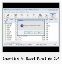 Dbase Dbfeditor exporting an excel finel as dbf