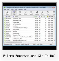 Open A Dbf Fie filtro esportazione xls to dbf