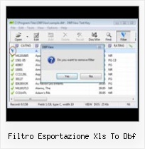 Read Foxpro Files filtro esportazione xls to dbf