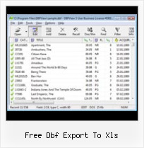 Exporting Access To Dbase free dbf export to xls