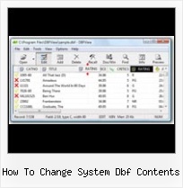 Dbf Fileformat how to change system dbf contents