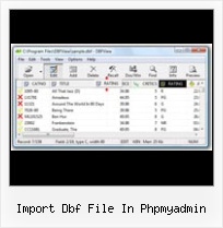 Dbf Wiewer import dbf file in phpmyadmin