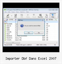 Dbf Files Reader importer dbf dans excel 2007