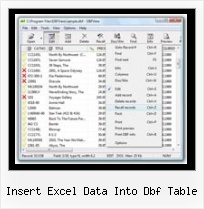 How 2 Open Dbf insert excel data into dbf table