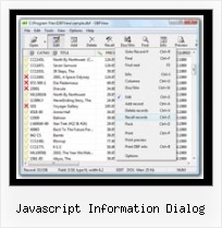 Export Dbf And Index javascript information dialog