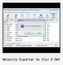 View A Dbf File necesito exportar un xlsx a dbf