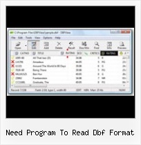 Access Dbf Export need program to read dbf format