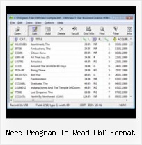 Dbf Database Editor need program to read dbf format