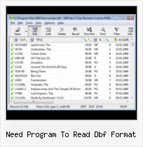 Dbf Na Xls need program to read dbf format