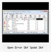 Open A Dbf Files open error dbf spdat dbf