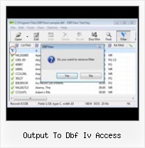 Export Dbf Xls output to dbf iv access