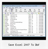 Vista Dbf save excel 2007 to dbf