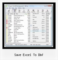 Dbase Export save excel to dbf